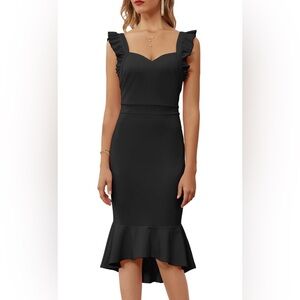 Grace Karin Black Midi Cocktail Dress